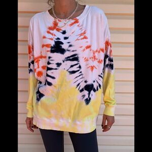 Wildfox tiedye oversized sweater, preowned, good condition, distressed, XS